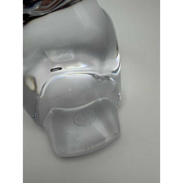Late 20th Century Portieux France Heavy Art Glass Bird Paperweight For Sale - Image 11 of 11