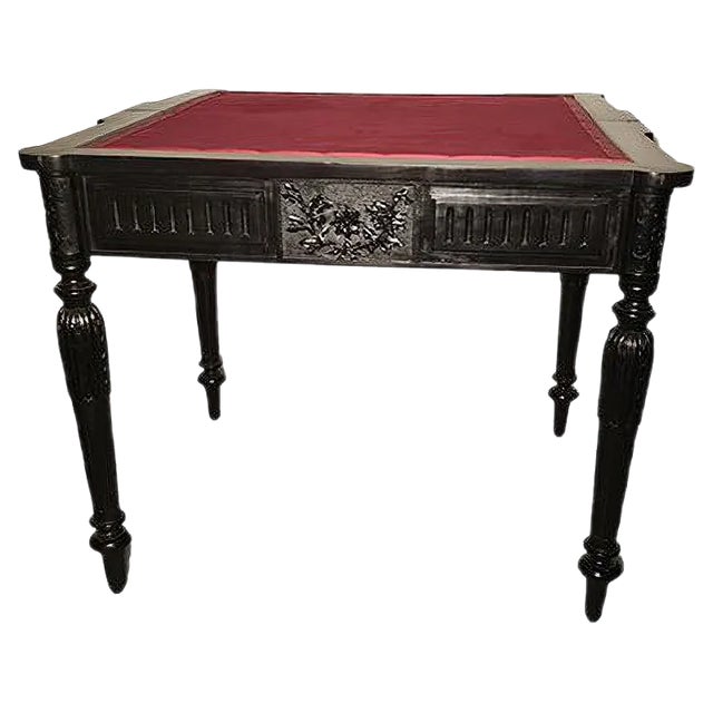 Antique Art Nouveau Black Game Table For Sale