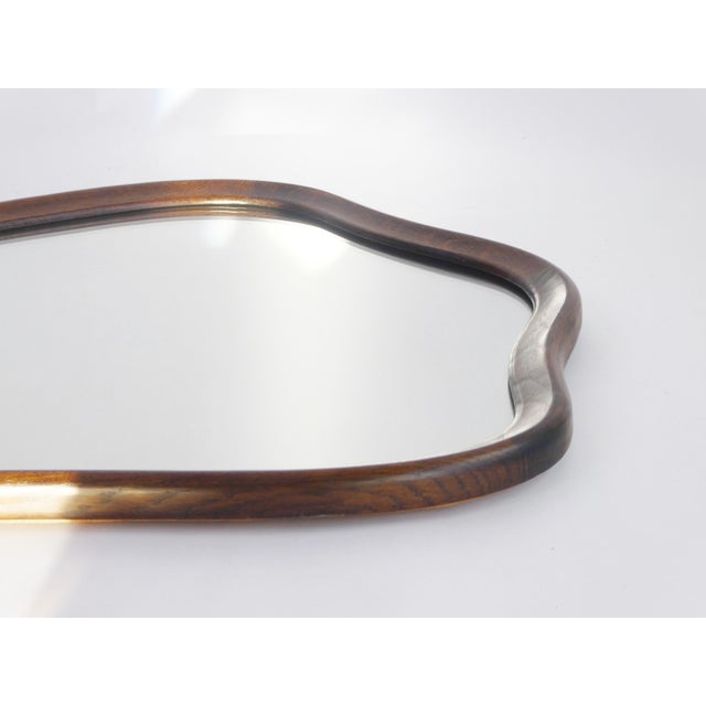 Vintage Dutch Scalloped Wooden Mirror, 1950s For Sale - Image 4 of 11