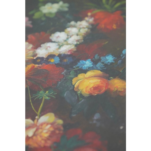 Paint 1980s Oil on Board Floral Still Life Painting Artist - Signed For Sale - Image 7 of 12
