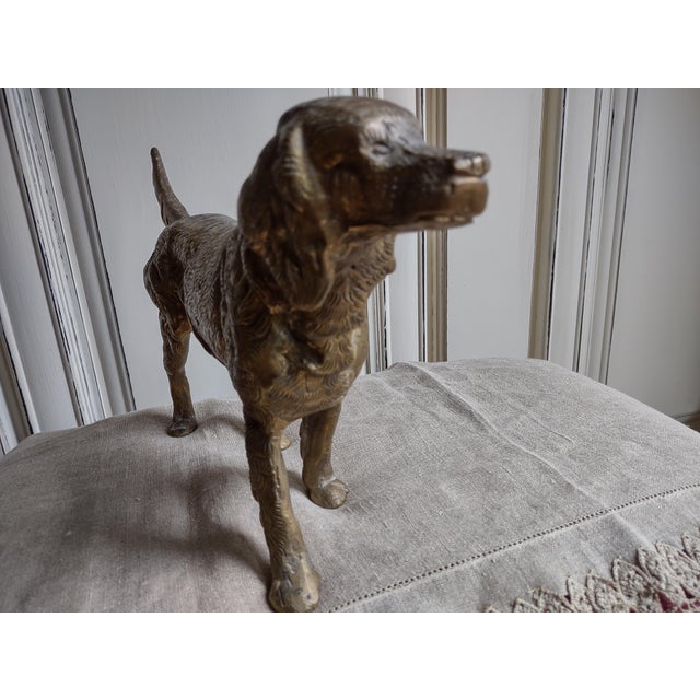 Vintage Large Bronze Dog Statue For Sale In Atlanta - Image 6 of 13