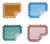 Misette Jardin Embroidered Linen Scalloped Stripe Double-Sided Placemats, Set of 4 For Sale