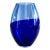 Scandinavian Cobalt Blue Art Glass Vase | Heavy Hand Blown Mid Century Modern Statement Decor 9" For Sale
