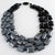 Contemporary Angela Caputi Multi-Strand Resin Choker Necklace Black and Pearlized Gray For Sale - Image 3 of 12