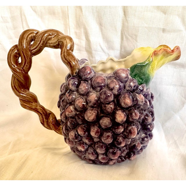 Farmhouse Fitz & Floyd Grape Pitcher W/Matching Cake Plate-a Pair For Sale - Image 3 of 10