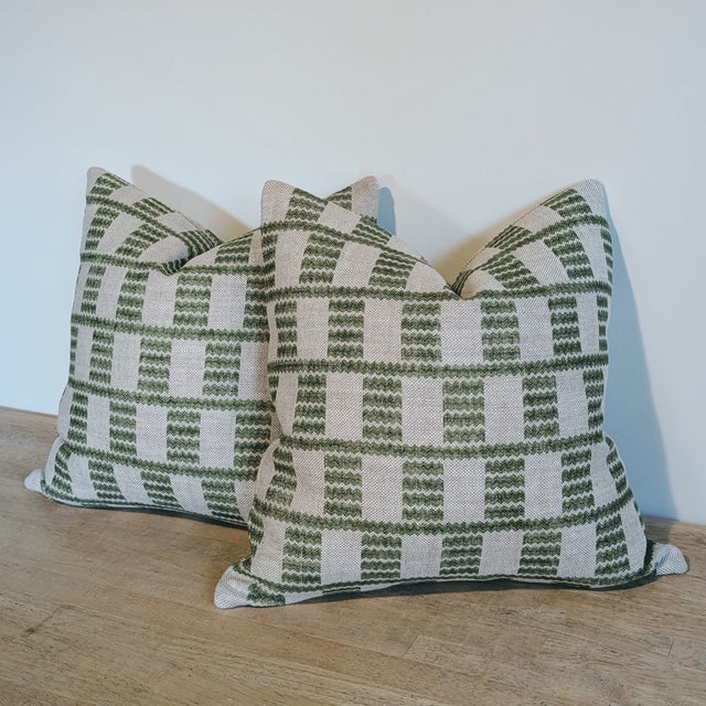 Fermoie Cove 20" Pillows in Grass, Double Sided Pair of 2 For Sale - Image 4 of 6