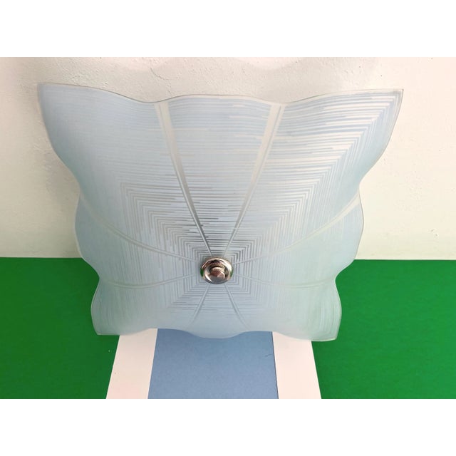 1940s Blue Geometric Sun Flush Light For Sale - Image 11 of 17