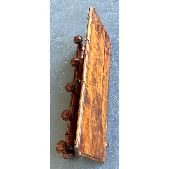 Chinoiserie Vintage Boho Turned Wood Coat Rack For Sale - Image 3 of 12