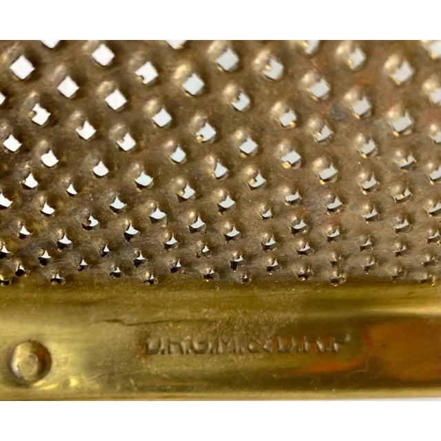 Brass Gigantic Vintage Brass Double Handled Half Round Kitchen Grater From Germany For Sale - Image 8 of 10
