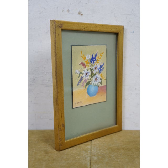 2 Mid Century Helen McRae Botanical Still Life Watercolor Paintings Vase Flowers For Sale - Image 4 of 11