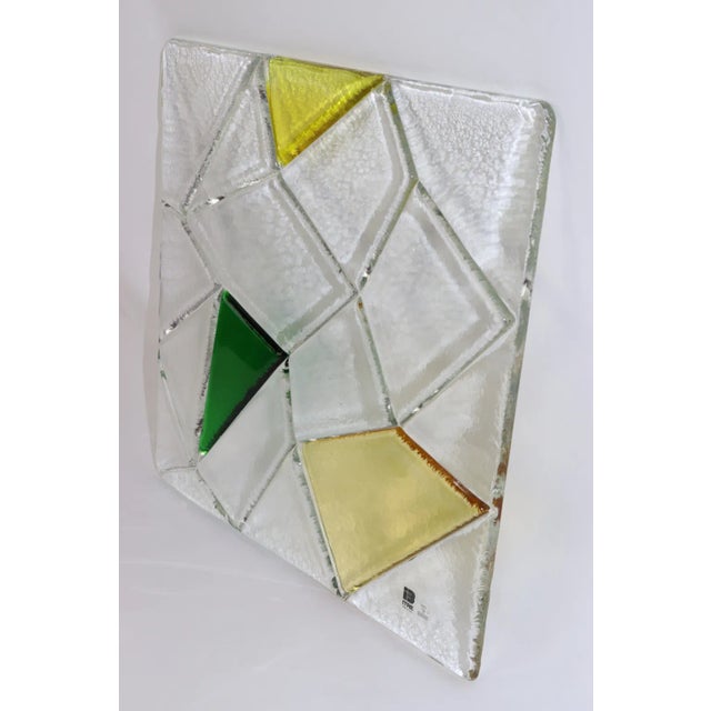 Art Deco Mid-Century Murano Hand Cast Glass Panel For Sale - Image 3 of 9