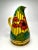 Canary Yellow Vintage Art Nouveau Tiffany Style "Poppy Flowers" Painted Ceramic Pitcher, Yellow, Red, and Navy Blue For Sale - Image 8 of 11