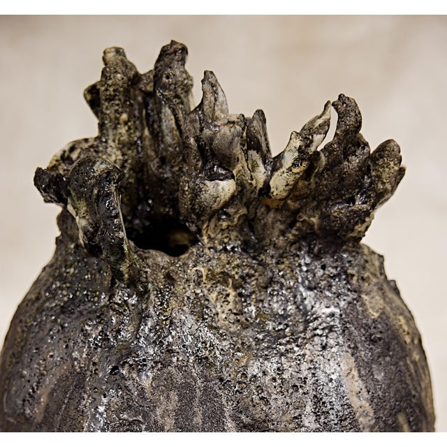 Carbon Sculpted Moon Jar One of a Kind Hand Made For Sale - Image 9 of 9