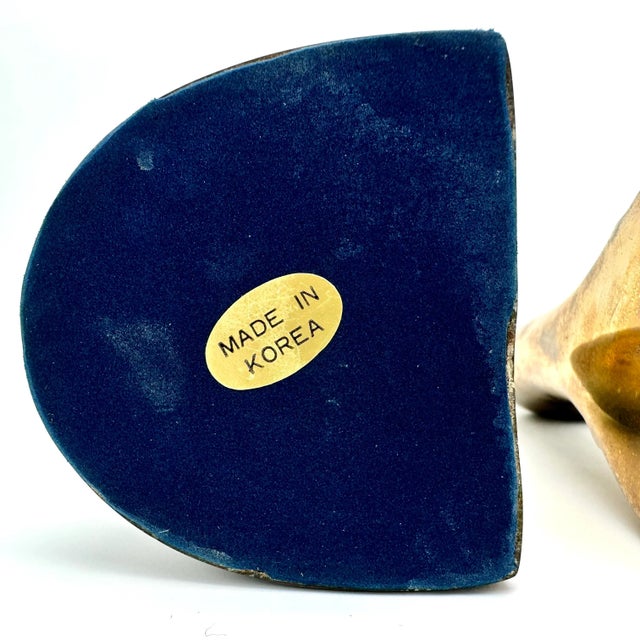 Mid-20th Century Patinated Brass Mallard Duck Bookends- Set of 2 For Sale - Image 11 of 11