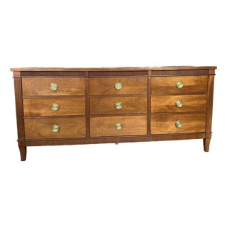 1950s Refinished Walnut Dresser by Stanley For Sale