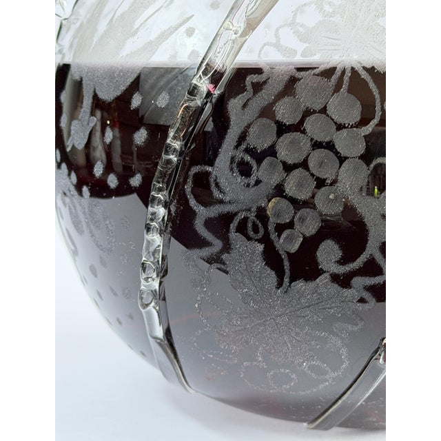 Antique Dutch Engraved Glass Decanter with Birds and Grapes, 1700s For Sale - Image 9 of 13