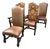 Castlegate Dover Camel Leather + Upholstered Chairs, Set of Six For Sale