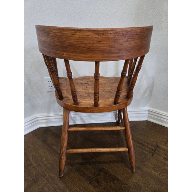 Farmhouse Antique Captain's Chair For Sale - Image 3 of 10
