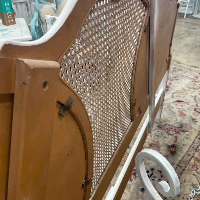 Alabaster Vintage King Size Cane Insert Headboard For Sale - Image 8 of 9