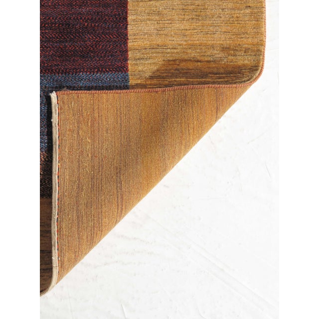 1980s 1980s Hand-Knotted Persian Gabbeh Rug Minimalist Striped Field 4'10" X 8'7" For Sale - Image 5 of 5