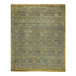 Mogul Hand Knotted Area Rug, Green - 8' 2" x 10' 5" For Sale