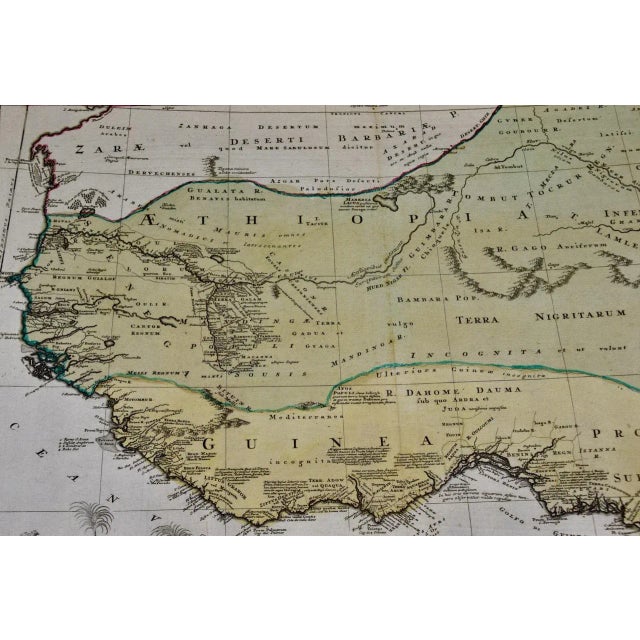 West Africa: 18th Century Hand-Colored Homann Map Entitled "Guinea Propria", 1743 For Sale - Image 4 of 7