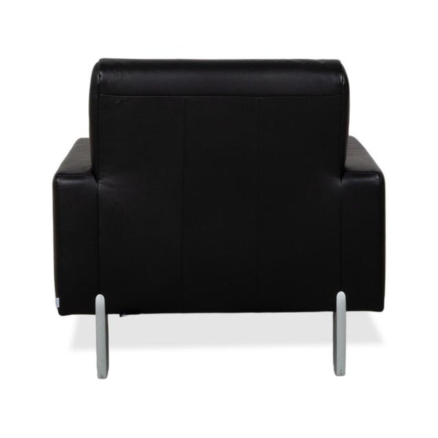 AK 644 3-Seater Sofa and Lounge Chairs in Black Leather from Rolf Benz, Set of 3 For Sale - Image 14 of 18