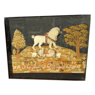 Diorama with Dogs, 1840, Cotton, Framed For Sale
