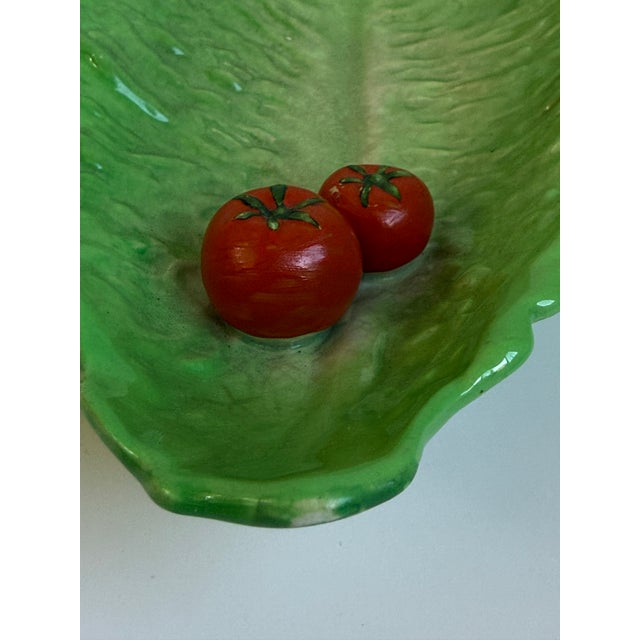 Carlton Ware Vintage Carlton Ware Lettuce Leaf Dish With Tomatoes For Sale - Image 4 of 9