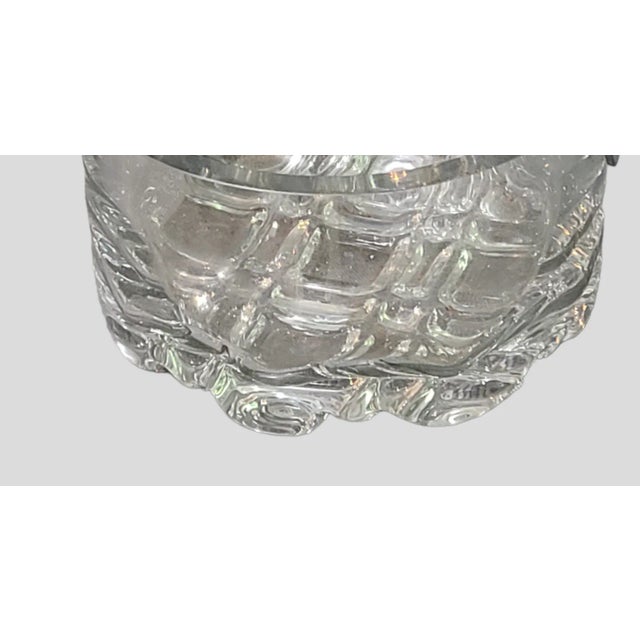 Mid 20th Century Orrefors Mid-Century Modern Heavy Crystal Ice Bucket Chrome Handle For Sale - Image 5 of 7
