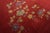 1920s Ruby Red Floral Antique Chinese Art Deco Carpet 9' X 12 Knotted Wool Rug For Sale - Image 9 of 10