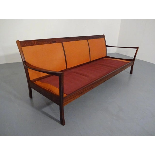 1960s Rosewood and Leather Sofa, Denmark, 1960s For Sale - Image 5 of 18