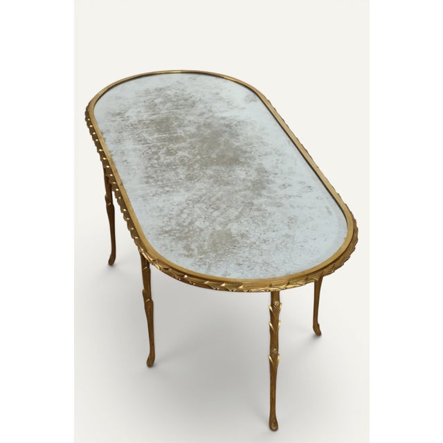 Baguès Coffee Table in Gilt Bronze and Aged Mirror, 1950s For Sale - Image 18 of 18