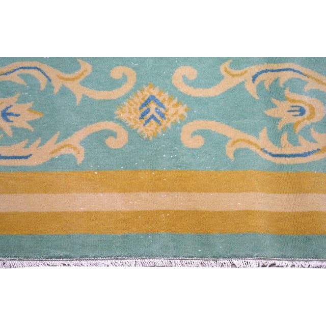Art Deco Vintage Chinese Art Deco Hand Knotted Wool Rug,07'10'' X 10'04'' For Sale - Image 3 of 6
