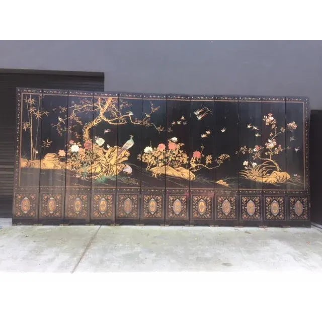1900's Chinese 12 Panel Coromandel Screen For Sale - Image 13 of 13