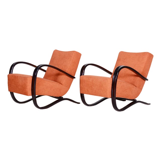 Set of Art Deco Model H-269 Armchairs attributed to Jindřich Halabala for Up Závody, 1930s For Sale