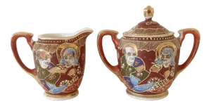 Japanese Satsuma Cream and Sugar Set
