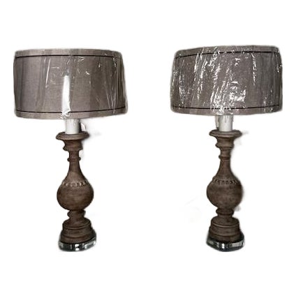 Aiden Gray Table Lamps - a Pair For Sale