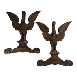 20th Century Pair of Architectural Swan Bird Form Table Legs in Black Forest Style For Sale