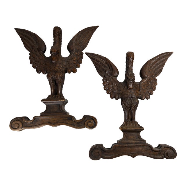 20th Century Pair of Architectural Swan Bird Form Table Legs in Black Forest Style For Sale