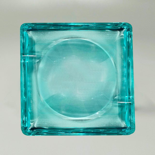 Mid-Century Modern Italian Aquamarine Ashtray from Fontana Arte, 1970s For Sale - Image 6 of 7
