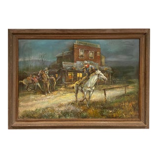 1960s Gerald Bogard Cowboy Oil Painting For Sale