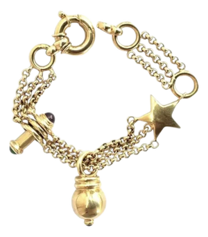 14k Gold Charm Bracelet Vintage