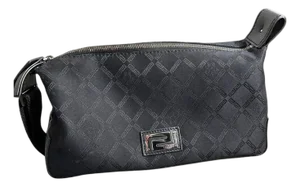 1990s Black Fabric and Leather Hand-Bag by Gianni Versace