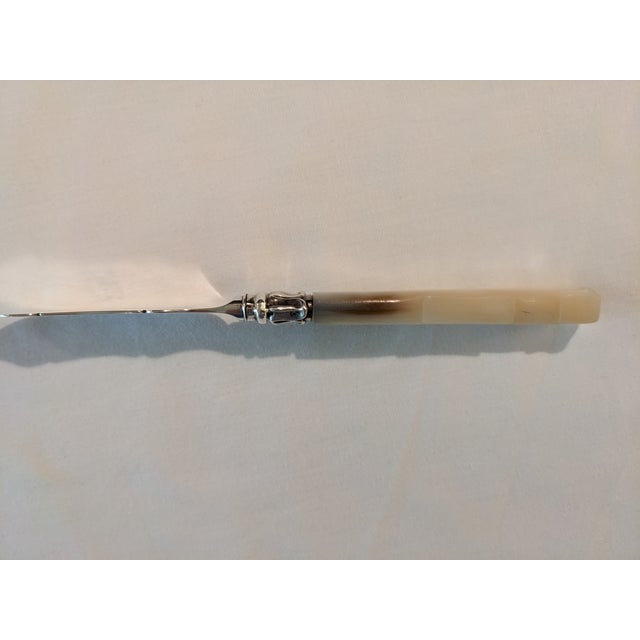 Silver Birmingham 1850 Master Butter Knife Sterling Silver Mother-Of-Pearl For Sale - Image 8 of 12