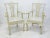 Wood Chippendale Distressed Cream Painted Armchairs - a Pair For Sale - Image 7 of 7