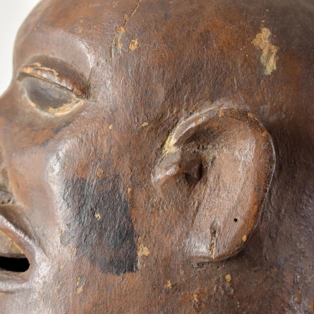 Early 20th Century Early 20th Century Makonde Wood Carved Helmet Mask Tanzania For Sale - Image 5 of 9