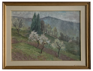 Sandro Mantovani, Balboutet (Sestriere), Oil on Panel, 1967, Framed