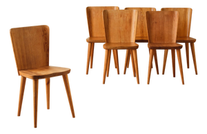 Vintage Swedish Pine Chairs by Göran Malmvall, 1960s, Set of 6