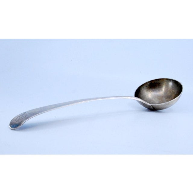 Silver Soup Ladle with Engravings For Sale - Image 3 of 9